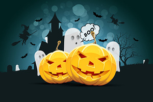 Halloween Background With Ghost