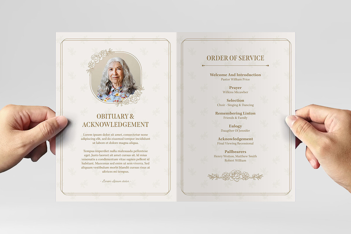 Funeral Program Template, a Flyer Template by BrandPacks (Photo 3 of 6)