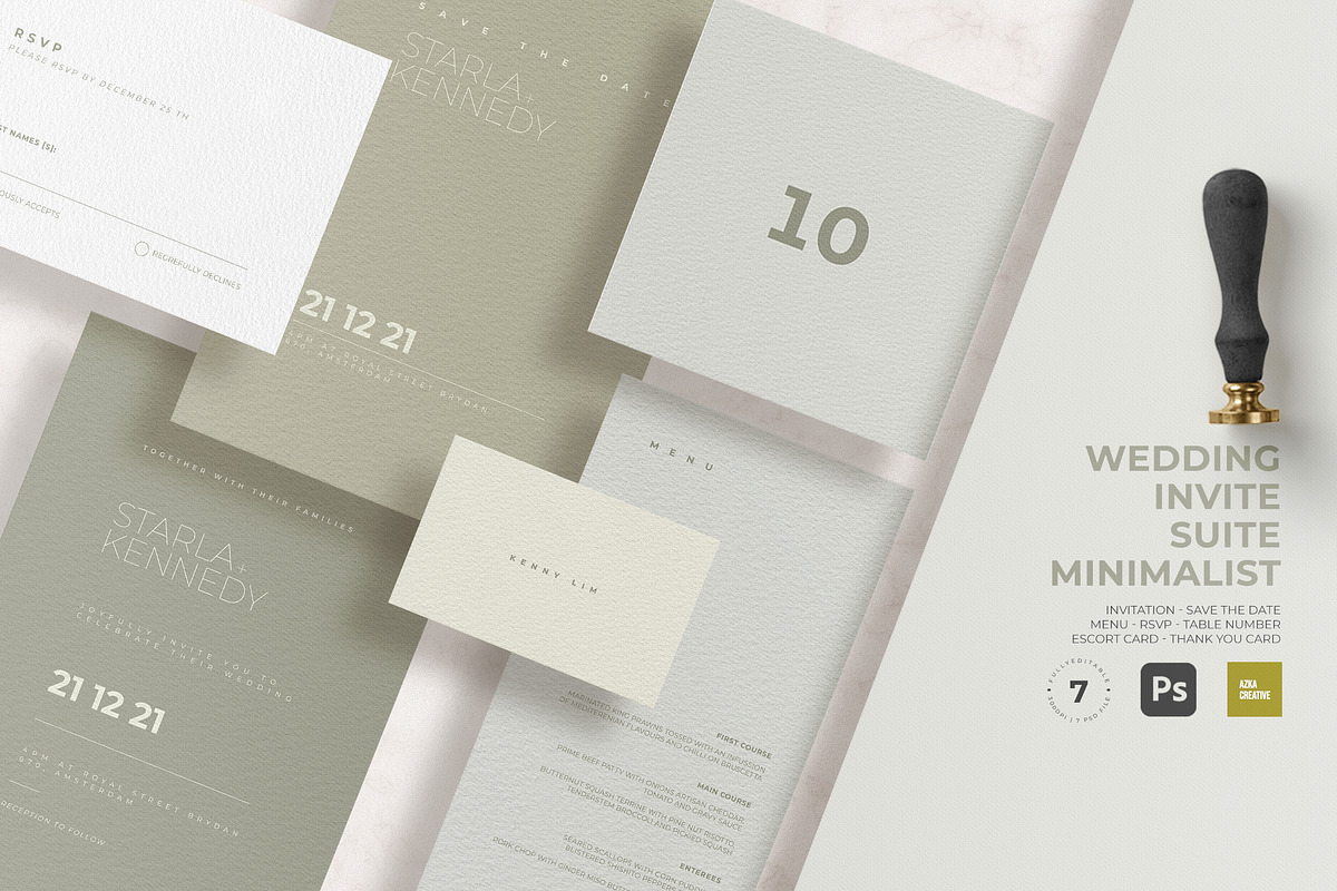 Wedding Invite Suite Minimalist, an Invitation Template by Azka Creative (Photo 1 of 4)