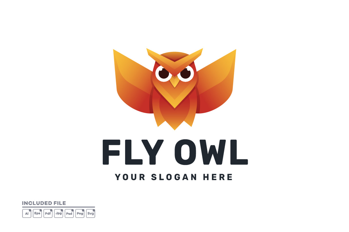 Fly Owl Gradient Colorful Logo, a Branding & Logo Template by yuanesei