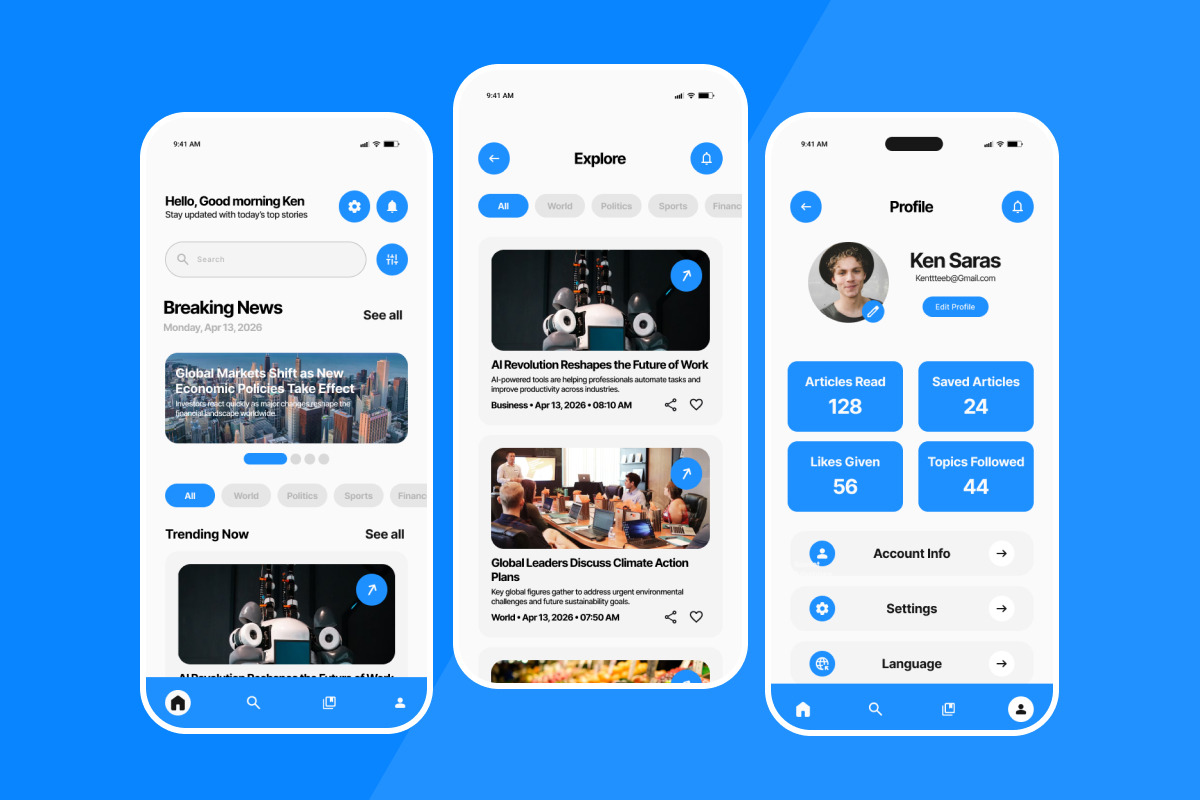 Globo - News & Media Mobile App, an App Template by productype1 (Photo 4 of 5)