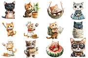 Funny Quirky Cats Clipart, an Illustration by Designworld (Thumbnail 2 of 5)