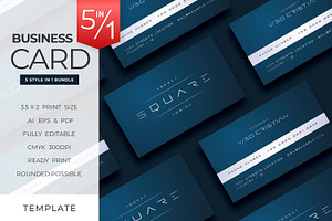 Stylist Blue Business Card Template, a Business Card Template by Ctrl space studio