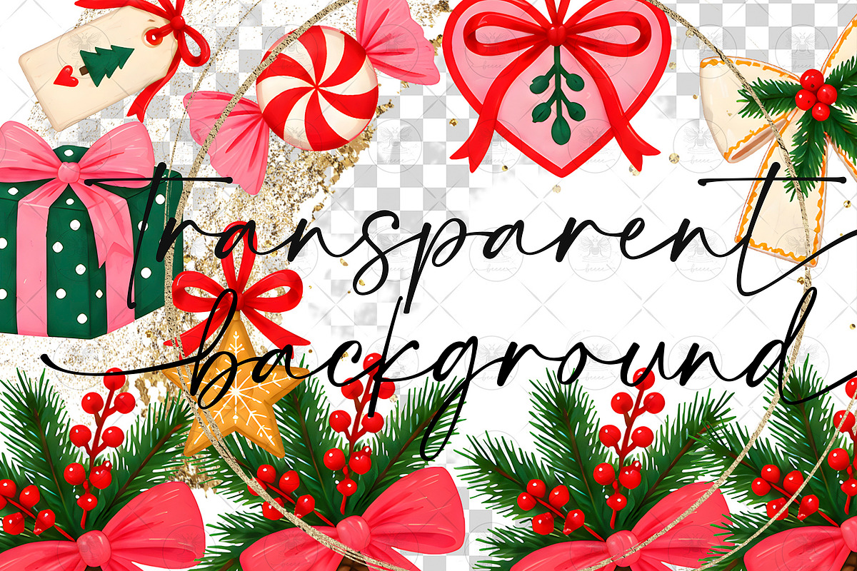 Christmas Bow Clipart, a Decorative Illustration by BigCakeBee (Photo 2 of 3)
