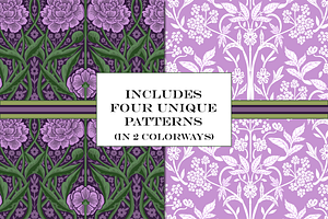 William Morris Floral Pattern Purple