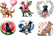 Dog Silhouette Love Summer Clipart, an Illustration by Designking (Thumbnail 2 of 4)