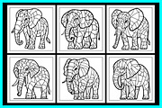 Stained Glass Elephant Coloring Page, an Animal Illustration by protabsorkar11 (Thumbnail 5 of 6)