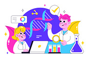 10 Genetics Testing Illustration, a Person Illustration by denayunebgt (Thumbnail 4 of 4)