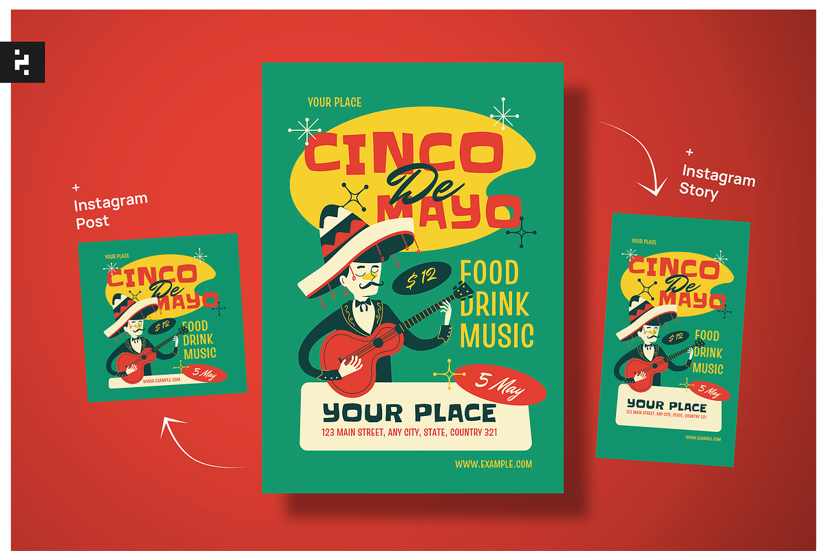 Green Cinco De Mayo Flyer, a Flyer Template by Neermana (Photo 1 of 4)