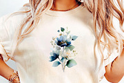 Elegant Midnight Blue Florals, an Illustration by DreamCafeArt (Thumbnail 5 of 6)