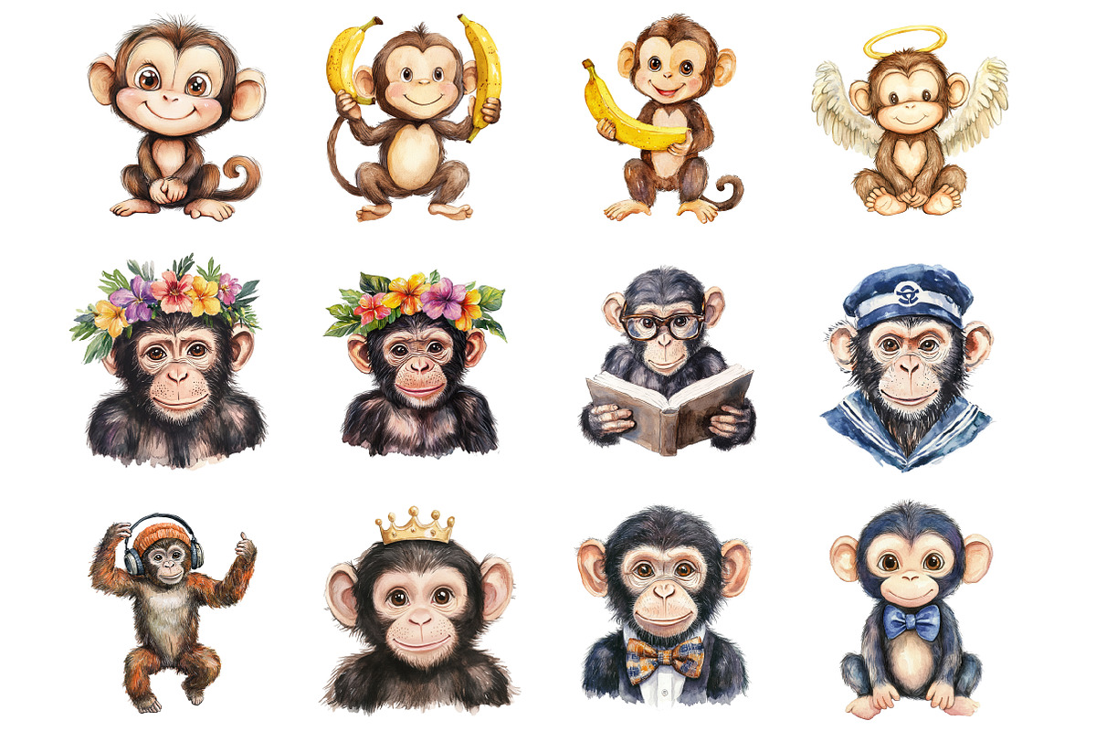 Monkey Clipart, an Illustration by Design Market (Photo 3 of 3)