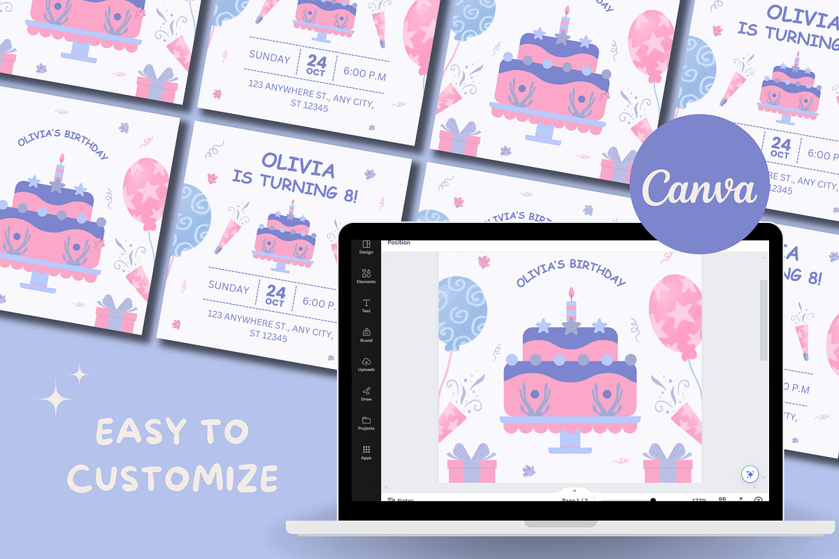 Birthday Celebration Canva Template, a Templates & Theme by TemplateCastleStore (Photo 5 of 7)