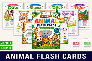 Animal Flash Cards, a Stationery Template by Designmela01