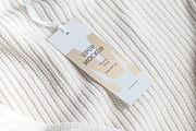 Clothes label tag blank white mockup, an Advertising Mockup by Olha Klein (Thumbnail 1 of 3)