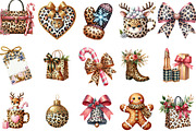 Glitter Leopard Christmas Clipart, an Illustration by Designking (Thumbnail 3 of 5)