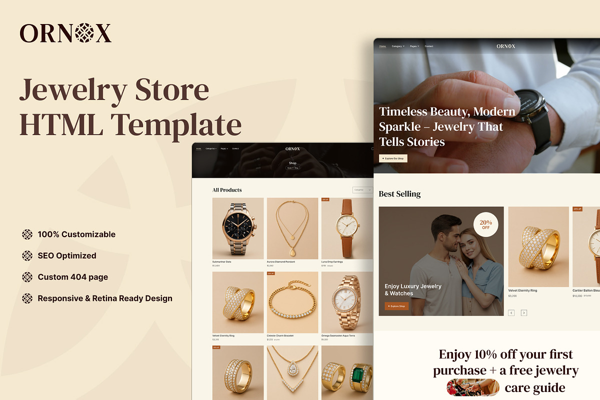 Ornox - Jewelry Store HTML Template, a HTML Template by TNCFlow (Photo 1 of 5)