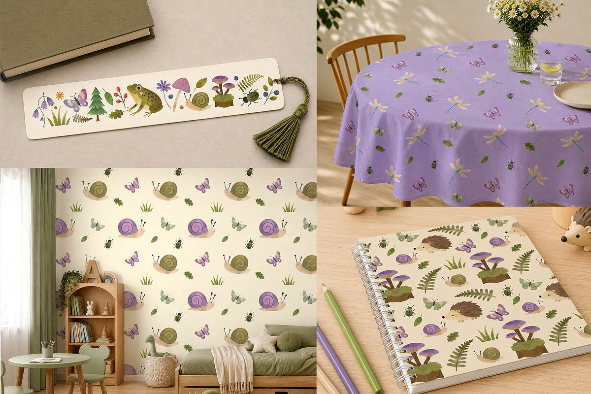 Summer Woodland Watercolor Clipart, a Seasonal Illustration by Hanna's ArtLab (Photo 5 of 6)