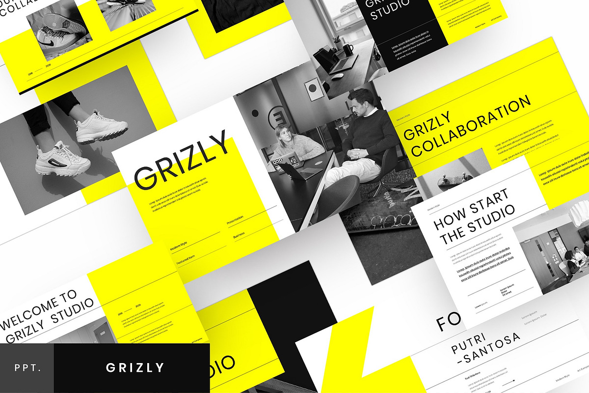 Grizly – Business PowerPoint Templat, a Presentation Template by Dens Creative Studio (Photo 1 of 6)