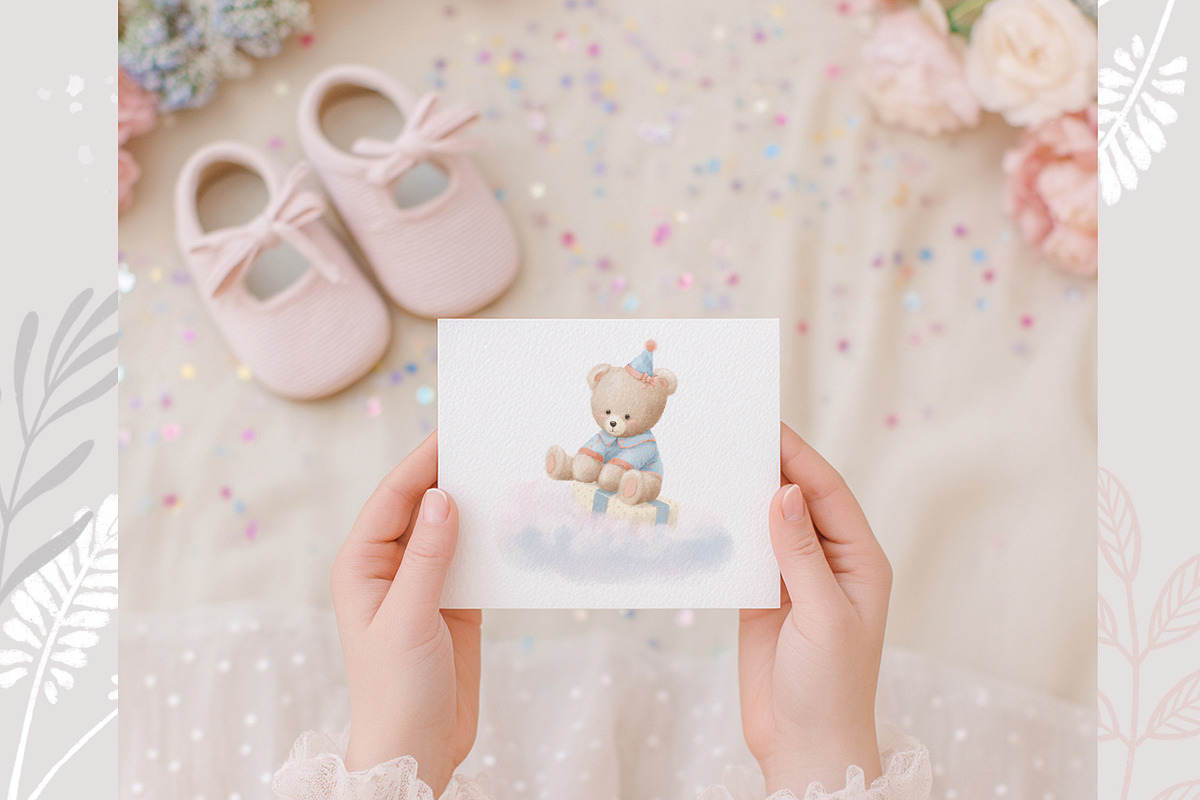 Baby Shower clipart Print & Poster, an Animal Illustration by AlenaVlasko stock Market (Photo 3 of 4)