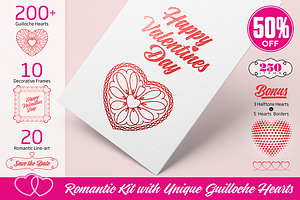 Romantic Kit with Guilloche Hearts