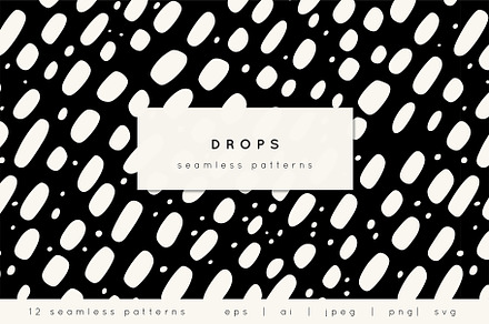 Drops Seamless Patterns, a Pattern Graphic by Curly_Pat