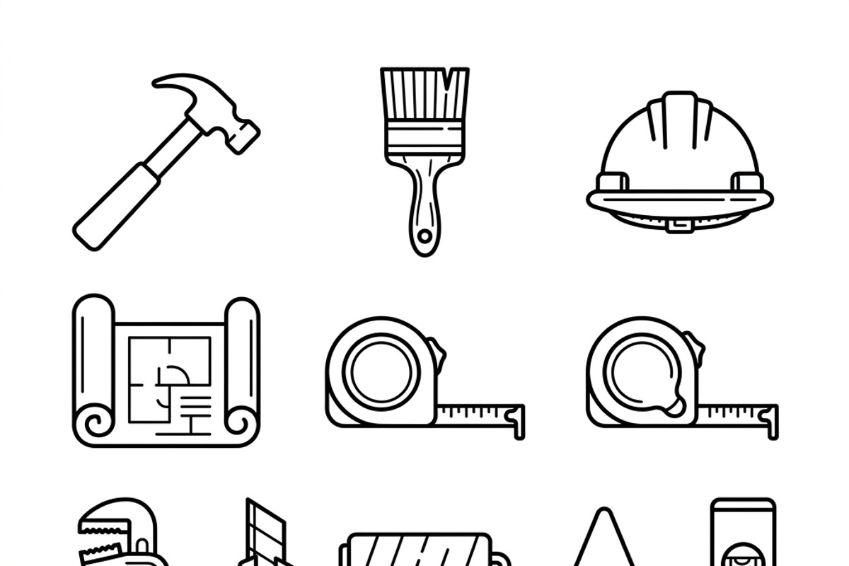 Interior Design Studio Icon Set, an Outline Icon by adenpinkstore (Photo 5 of 12)