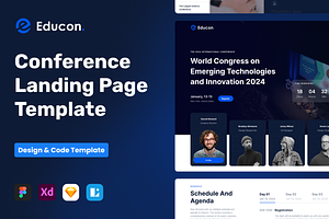 Educon - Conference Website UI Kit, an UI Kit Template by Agensip Design Agency