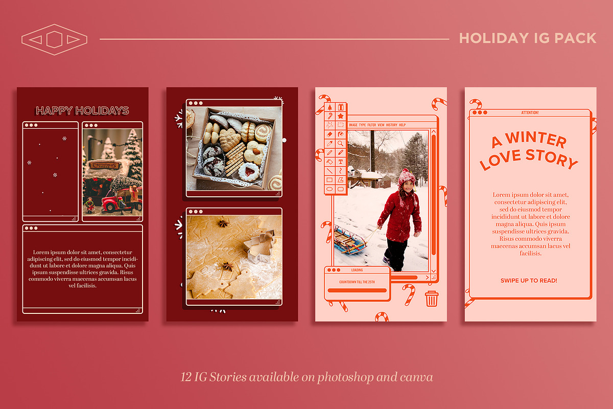 Holiday IG Kit in PSD & CANVA, a Social Media Template by Tangerine Nation (Photo 7 of 9)