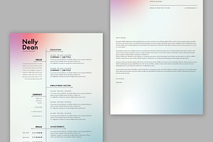 Gradient Resume Layout Design, a Resume Template by wavebreak