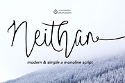 Neithan Monoline Script, a Script Font by JROH Creative (Thumbnail 1 of 10)