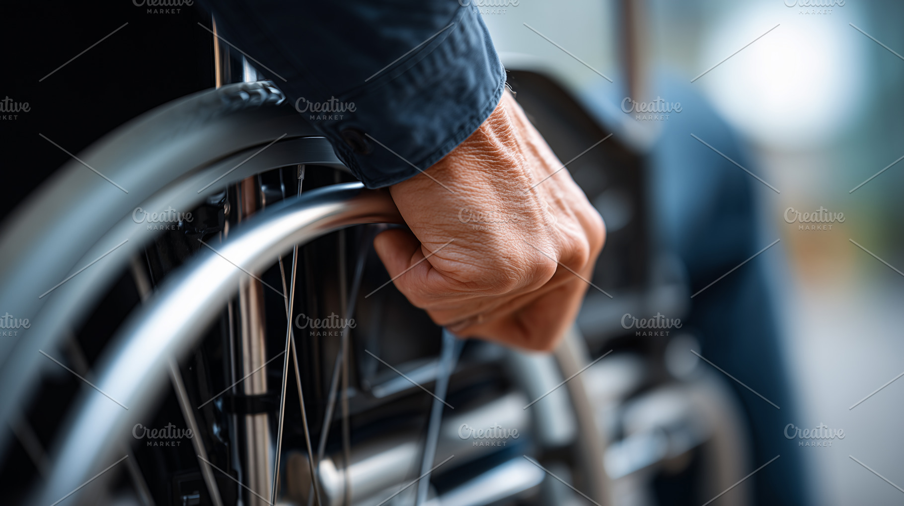 Hand gripping the wheelchair, a Person Photo by MistyDay