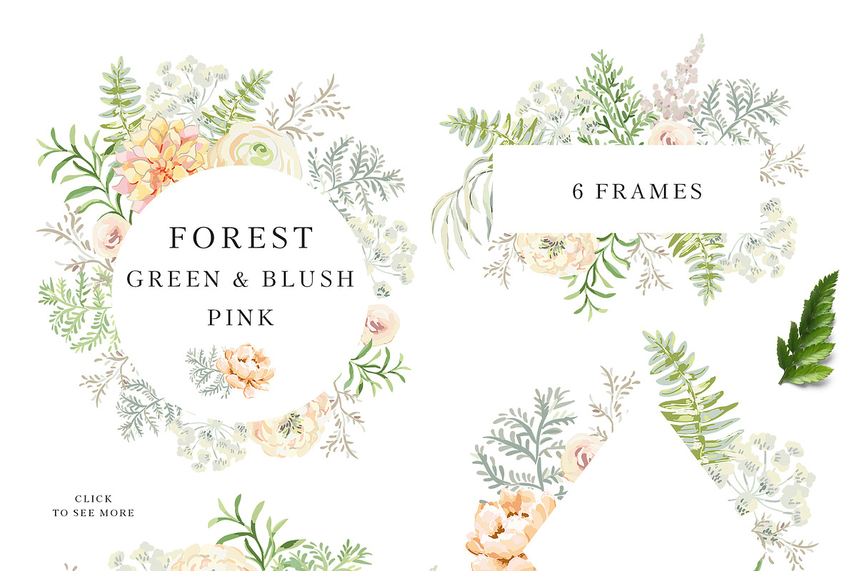 Forest Green & Blush Pink, an Object Illustration by OJardin (Photo 4 of 9)