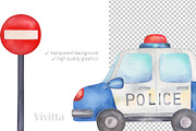 Cars watercolor transport set, an Education Illustration by Vivitta (Thumbnail 2 of 8)