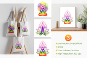 Meditation watercolor set, a Decorative Illustration by Olha Urdeichuk (Thumbnail 4 of 6)