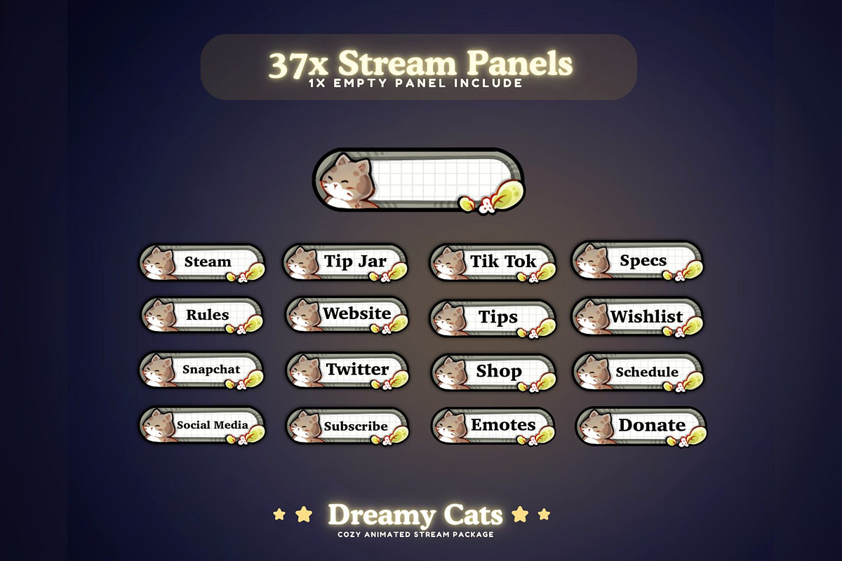 Dreamy Cats Animated Stream Package, a Social Media Template by TheDoodleSweets (Photo 4 of 7)