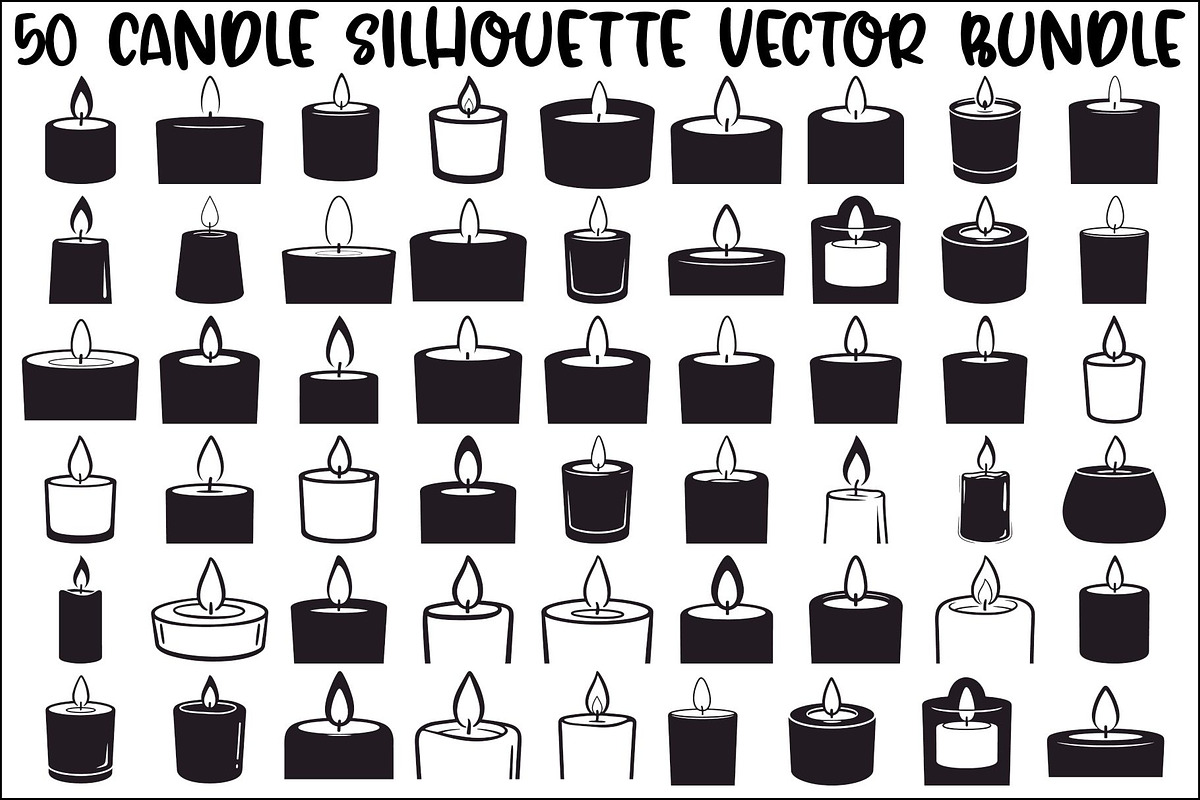 Candle Silhouette Vector Bundle, an Illustration by jahid234 (Photo 1 of 51)