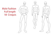 Male Fashion Figure Templates, a Person Illustration by Shorena Design (Thumbnail 2 of 5)