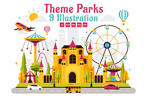 9 Amusement Park Illustration, an Object Illustration by denayunebgt