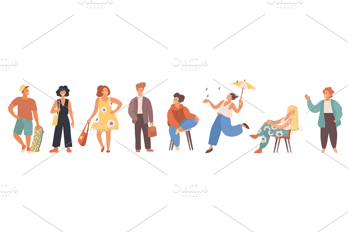Stylized group people concept, a Person Illustration by Lemberg Vector