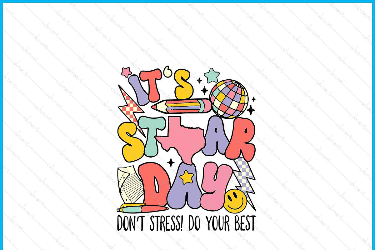 Groovy Education STAAR Day Test SVG
