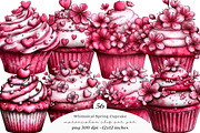 Whimsical spring cupcake clipart, an Illustration by SinaCreation (Thumbnail 1 of 11)
