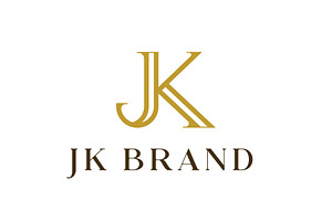 Golden Letter JK KJ Minimalist Logo