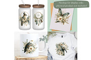 Green Boho Flower Clipart Bundle, a Decorative Illustration by Nicole Branger Art (Thumbnail 13 of 20)