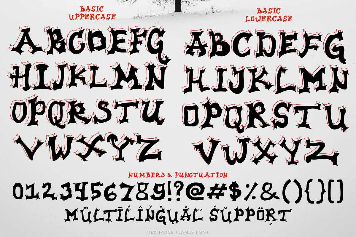 Heritance Flames Font, a Font by madeDeduk (Photo 3 of 10)