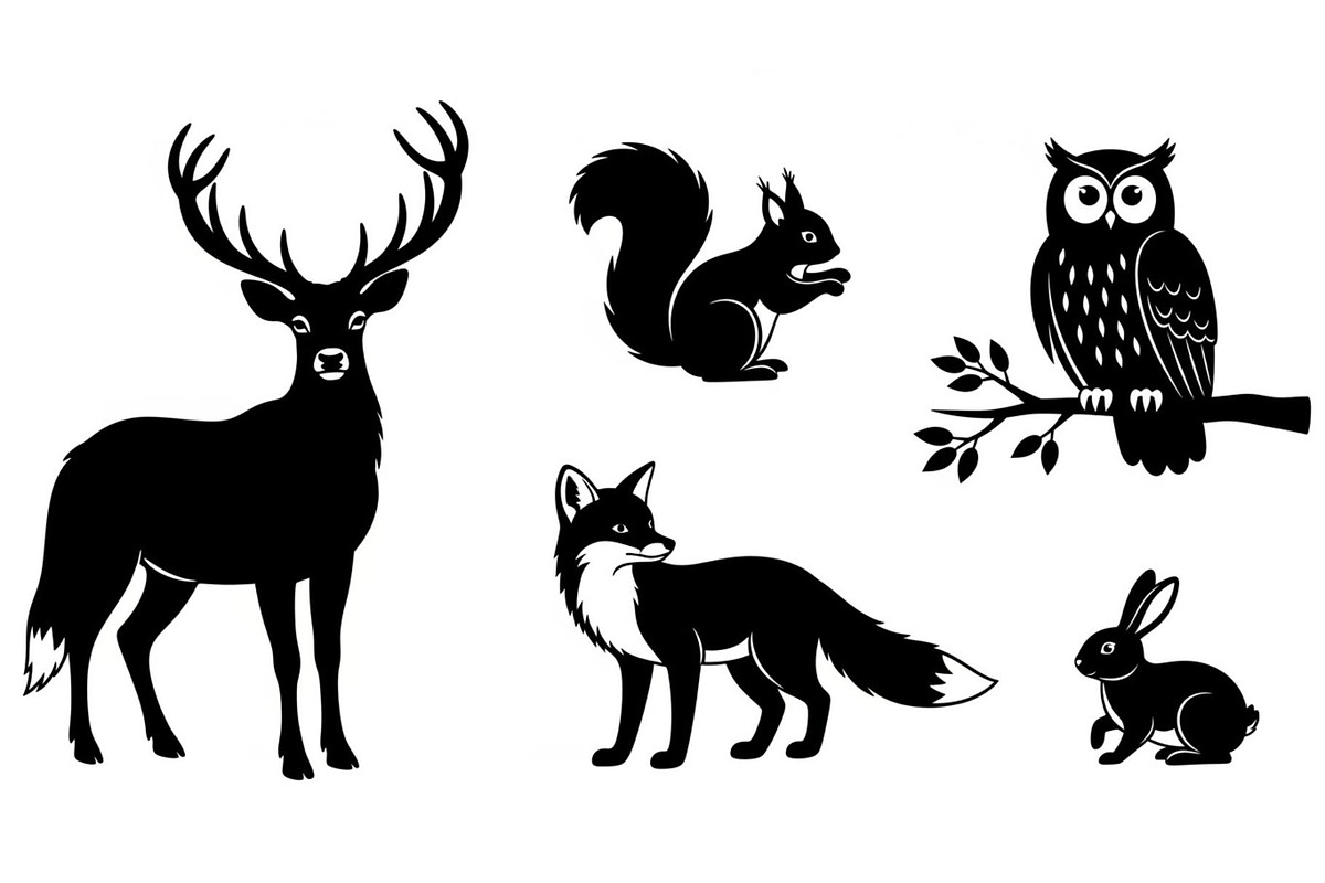 Wildlife Forest Silhouette Vector Bu, an Illustration by Designs_River (Photo 41 of 51)