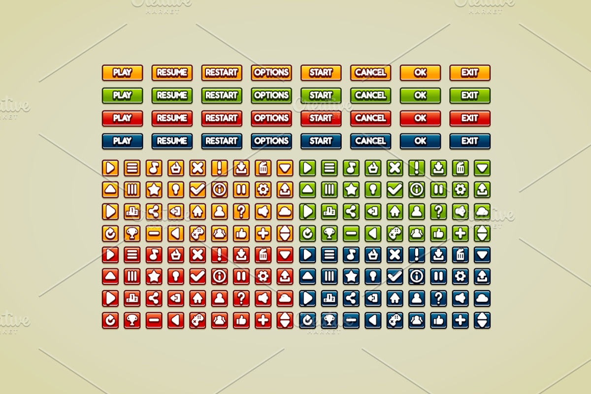 Buttons, an UI Kit Template by yurakr