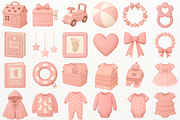 Newborn Baby Girl Nursery Clipart, an Object Illustration by SugarCloudStudioArt (Thumbnail 7 of 7)
