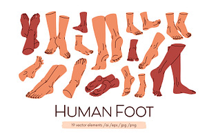 Human bare foot, legs set, a Person Illustration by Good Studio