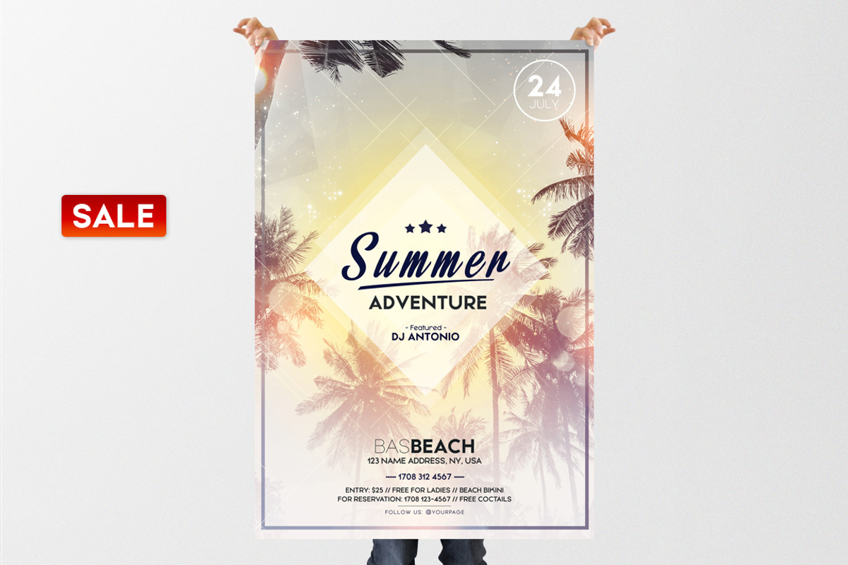 Summer Adventure - PSD Flyer, a Flyer Template by PixelsDesign (Photo 1 of 2)