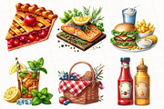 Summer BBQ Party Clipart, an Illustration by OK Design (Thumbnail 5 of 5)
